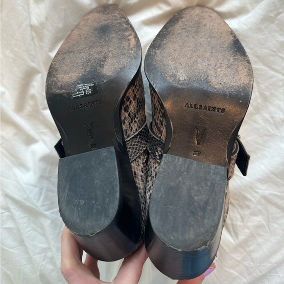 All Saints snakeskin lace-up ankle boot - Picture 2 of 2
